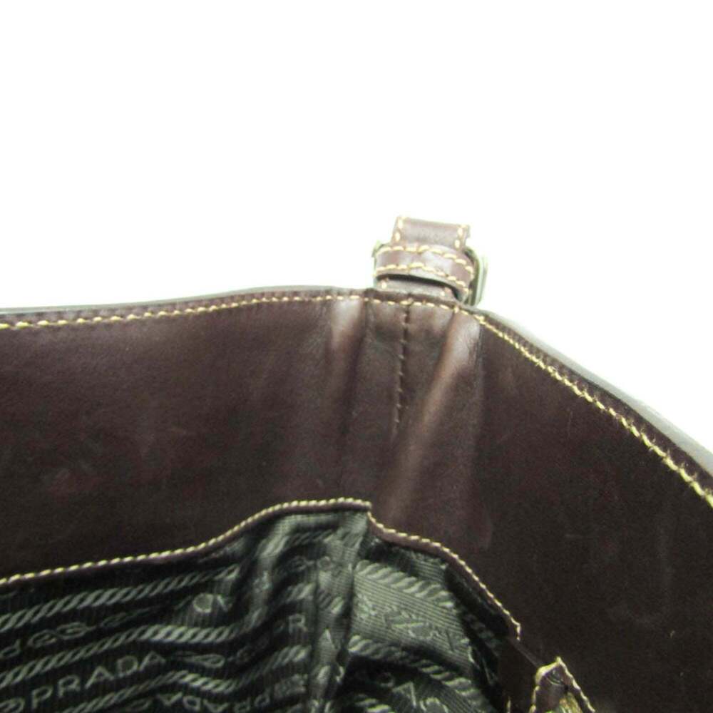 PRADA Brown Leather Shoulder Bag - Picture 10 of 12